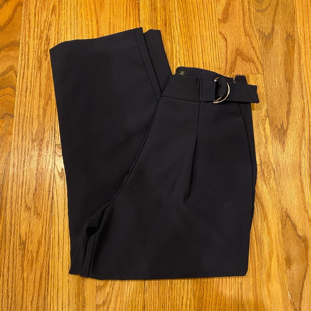 Zara high waisted navy trousers